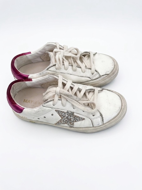 Golden Goose Other - Golden Goose Kids May Sneakers White Leather Purple Suede Glitter Star Sz 30(13)